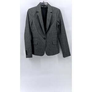 EXPRESS Women's Charcoal Gray Single-Button Notch Collar Blazer SZ 6